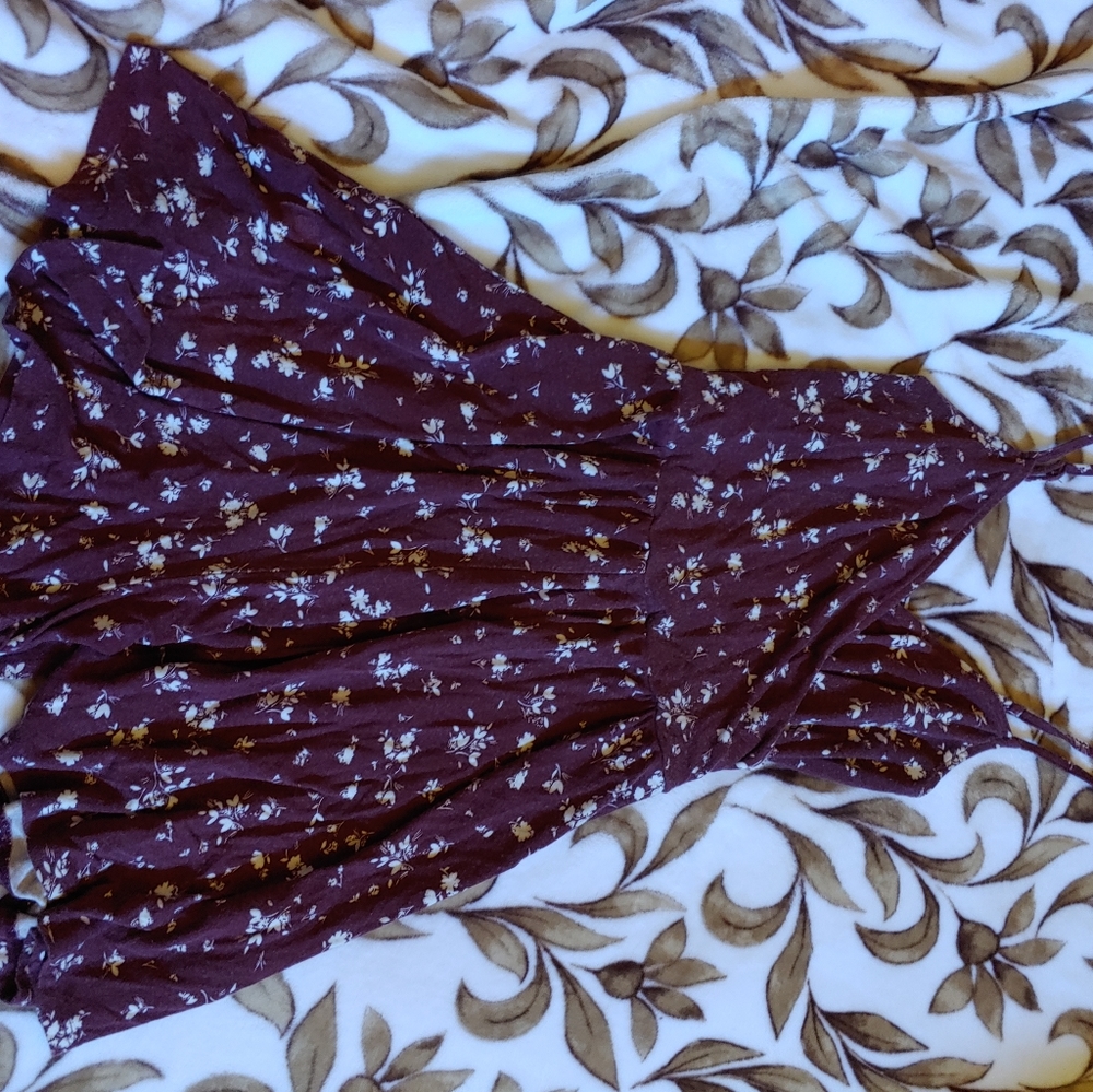 Garage burgundy floral romper